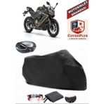 Coverall Qj SRK400 Rr Siyah Arka Çanta Uyumlu Motorsiket Brandası Motor Örtüsü Çadır Su Geçirmez Motosiklet Kılıfı Motor Brandası - Siyah- Arka Çanta UYUMLU