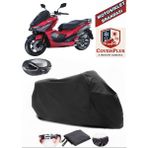 Coverall Sym Jet x 125 Siyah Arka Çanta Uyumlu Motorsiket Brandası Motor Örtüsü Çadır Su Geçirmez Motosiklet Kılıfı Motor Brandası - Siyah- Arka Çanta UYUMLU