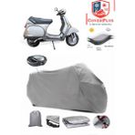 Coverall Vespa Cosa 200 Arka Çanta Uyumlu (Gri) Motorsiket Brandası Motor Örtüsü Çadır Su Geçirmez Motosiklet Kılıfı Motor Brandası - Gri- Arka Çanta UYUMLU