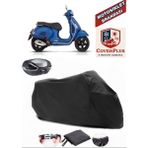 Coverall Vespa Gts 125 Siyah Arka Çanta Uyumlu Motorsiket Brandası Motor Örtüsü Çadır Su Geçirmez Motosiklet Kılıfı Motor Brandası - Siyah- Arka Çanta UYUMLU