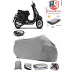 Coverall Vespa Gts 150 Arka Çanta Uyumlu (Gri) Motorsiket Brandası Motor Örtüsü Çadır Su Geçirmez Motosiklet Kılıfı Motor Brandası - Gri- Arka Çanta UYUMLU