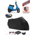 Coverall Vespa Sprint 125 Siyah Arka Çanta Uyumlu Motorsiket Brandası Motor Örtüsü Çadır Su Geçirmez Motosiklet Kılıfı Motor Brandası - Siyah- Arka Çanta UYUMLU