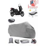 Coverall Yamaha X-Max 125 Iron Max Arka Çanta Uyumlu (Gri) Motorsiket Brandası Motor Örtüsü Çadır Su Geçirmez Motosiklet Kılıfı Motor Brandası - Gri- Arka Çanta UYUMLU