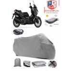 Coverall Yamaha Xmax 300 Tech Max Arka Çanta Uyumlu (Gri) Motorsiket Brandası Motor Örtüsü Çadır Su Geçirmez Motosiklet Kılıfı Motor Brandası - Gri- Arka Çanta UYUMLU