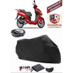 Coverall Yuki Lupo 125 Siyah Arka Çanta Uyumlu Motorsiket Brandası Motor Örtüsü Çadır Su Geçirmez Motosiklet Kılıfı Motor Brandası - Siyah- Arka Çanta UYUMLU