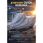 Coverall Yuki Mojito 50 Uyumlu Motosiklet Brandası,(Gri) Kilit Seçenekli - Arka Çanta Uyumlu