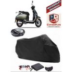 Coverall Yuki Risotto 50 Siyah Arka Çanta Uyumlu Motorsiket Brandası Motor Örtüsü Çadır Su Geçirmez Motosiklet Kılıfı Motor Brandası - Siyah- Arka Çanta UYUMLU