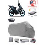 Coverall Yuki Solid 125 Arka Çanta Uyumlu (Gri) Motorsiket Brandası Motor Örtüsü Çadır Su Geçirmez Motosiklet Kılıfı Motor Brandası - Gri- Arka Çanta UYUMLU