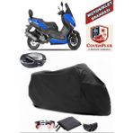 Coverall Yuki T9 Strom 125 Siyah Arka Çanta Uyumlu Motorsiket Brandası Motor Örtüsü Çadır Su Geçirmez Motosiklet Kılıfı Motor Brandası - Siyah- Arka Çanta UYUMLU