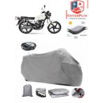 Coverall Yuki YK125-15 Arka Çanta Uyumlu (Gri) Motorsiket Brandası Motor Örtüsü Çadır Su Geçirmez Motosiklet Kılıfı Motor Brandası - Gri- Arka Çanta UYUMLU