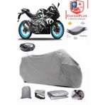 Coverall Yuki YK250 Arka Çanta Uyumlu (Gri) Motorsiket Brandası Motor Örtüsü Çadır Su Geçirmez Motosiklet Kılıfı Motor Brandası - Gri- Arka Çanta UYUMLU