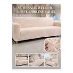 coverbox Yumuşacık Welsoft Lastikli 3 Kişilik Koltuk Örtüsü Kaymaz Esnek ve Yıkanabilir Koltuk Kılıfı VİZON