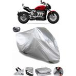 Coverplus Triumph Rocket 3 GT Arka Çanta Uyumlu Su Geçirmez Gri Motosiklet Brandası