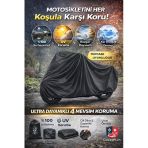 Coverplus Yamaha X-Max 300 Tech Max Arka Çanta Uyumlu Motosiklet Brandası (Siyah Renk)