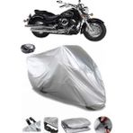 Coverplus Yamaha XVS 1300 A Arka Çanta Uyumlu Su Geçirmez Gri Motosiklet Brandası