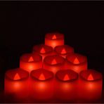 Coverzone 10 Lu Led Dumansız Pilli Mum Işık Kırmızı