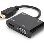 Coverzone 1080P 2in1 Hd'den Vga'ya Hdmi to VGA Hd Dönüştürücü Bilgisayar Projeksiyonu - Hd Ürünleri Için Tv Adaptörüne VGA Ürünlerini Bağlama ZR724
