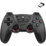 Coverzone 2.4G Kablosuz Gamepad PC Uyumlu Pilli Joystick Wireless Oyun Kolu Kişiselleştirilmiş Düğme, Hassas Trigger Kaymaz Tasarım G2.4G - Siyah