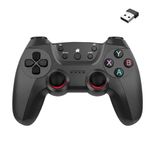 Coverzone 2.4G Kablosuz Oyun Kolu PC Uyumlu Pilli Joystick Wireless GamePad Hassas Trigger Kaymaz Tasarım G2.4G (Siyah)