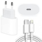 Coverzone 20W Adapter USB-C to lightning Kablo Akıllı Telefon iPhone ile uyumlu ve iPad ile uyumlu Lightning Girişli Cihazlar için Uyumlu Şarj Seti Seyahat ve Duvar Şajı Ev Ve Ofis İş