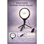 Coverzone 21.5Cm Halka Işık 180Cm Kablolu Stüdyo Işığı Fotoğraf Makinesi Kamera Youtuber | Hp260
