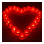 Coverzone 24 lü Led Dumansız Pilli Mum Işık Kırmızı