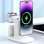 Coverzone 25watt Magsafe Uyumlu 3in1 Kablosuz Şarj Cihazı iPhone Uyumlu Watch Uyumlu Masaüstü Portatif Akıllı Saat Şarj Aleti Airpods Uyumlu A70