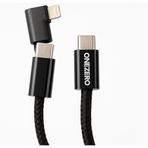 Coverzone 2in1 iPhone ile Uyumlu Data ve Şarj Kablo, Type-C to Type-C Lightning Kablo, 120 cm Uzunluk, USB C to Lightning ile Uyumlu Kablosu ZR50