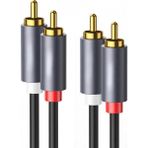 CoverZone 2rca Stereo Ses Kablosu Altın Uçlu Yüksek Ses Kalitesi Aux 3.5mm Kablo Subwoofer Amfi Tv Ses Sistemi - 50 cm
