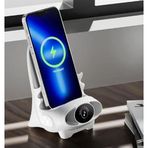 Coverzone 3 In 1 Kablosuz Şarj Istasyonu /telefon Tutucu Masaüstü 15w Qi Iphone Stand Dock Şarj