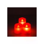 Coverzone 3 Lü Led Dumansız Pilli Mum Işık Kırmızı