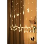 CoverZone 3 Metre Fişli 10’lu Yıldız LED Işık Zinciri – Dekoratif Sıcak Işık Aydınlatma, Ev, Salon, Balkon, Perde ve Parti Süslemeleri Için Yılbaşı ve Doğum Günü Dekor Işığı - 290 cm - Sarı