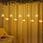 Coverzone 4 metre Led Işıklı 5'li Minare ve Yıldız Işık Zinciri Dekoratif Fişli Aydınlatma Ev Dekorasyonu Süsleme Salon Oda Merdiven Balkon Süslemeleri için Ramazan Temalı Özel Aydınlatma