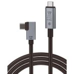 Coverzone 40Gbps 240W 4.0 Thunderbolt L Shape Type-C to Type-C Şarj, Data ve 8K 60Hz Data Transfer Kablosu Tip C 30 cm - PD240W