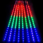 Coverzone 45 Cm 8 Adet Noel Yılbaşı Özel Gün Kutlama Işığı Led Ampül Saçak Model Balkon Merdiven Salon Yada Oda Süslemelerinde İç ve Dış Mekan Kullanıma Uygun RGB Işık (RGB Işık 8 Adet)