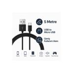 Coverzone 5 Metre USB to Micro USB Şarj Kablosu High Speed Charging Data Sync Uzun Kablo | ZR940