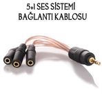 Coverzone 5+1 Ses Sistemi Bağlantı Kablosu 1 Erkek 3 Dişi