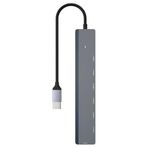 Coverzone 5Gbps Çoklayıcı Adaptör 7 in 1 Type-C To USB, Power/Güç Destekli, PC Bilgisayar Uyumlu Tip C Çevirici Adaptör Çok Portlu Çoklayıcı 7 in 1 USB HUB Gri Renk (ZR782 - Type-C)