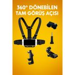 Coverzone 5’li Göğüs Bandı Aksiyon Kamera & Telefon Tutucu – 360° Ayarlı GoPro Uyumlu Harness ZR1130