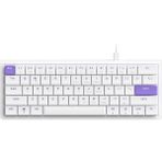 CoverZone 60% Mekanik Klavye 61 Tuş Düşük Profil Kablolu Kompakt Gaming ve Ofis Klavyesi Kırmızı Linear Switch 22 Tuş Anti Ghosting Abs Keycaps Ajazz (NKL61 Beyaz Mor | Red Switch) - Beyaz - Açık Mor