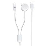 Coverzone 60W PD Multi Fonksiyonel Şarj Kablosu 2in1 Universal Şarj Kablosu Type-C to Type-C Uçlu 1.2 Metre Uzunluk Akıllı Saat Watch Uyumlu U06C02