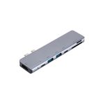 Coverzone 7 In 1 Çift Type-c (usb C) To Usb Hdmı Sd Tfkart Okuyucu Macbook Ile Uyumlu 7 Port Çoklayıcı Adaptör