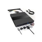 Coverzone 7in1 Harici DVD-ROM DVD-RW USB ve Type C Kablolu, PC, Tablet, DVD Player CD ROM Okuyucu CV540