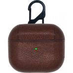 Coverzone Airpods 1 Için Brayn Style Kulaklık Koruyucu Çengelli Suni Deri Kılıf Koyu Kahve - Koyu Kahverengi