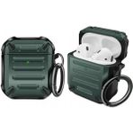 Coverzone Airpods 1 Için Kulaklık Koruyucu Çengelli Greenwood Armor Silikon Kılıf Koyu Yeşil