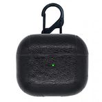 Coverzone Airpods 1 İle Uyumlu Brayn Style Kulaklık Koruyucu Çengelli Suni Deri Kılıf Siyah