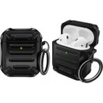 Coverzone Airpods 2 Için Kulaklık Koruyucu Çengelli Greenwood Armor Silikon Kılıf Siyah