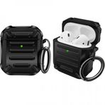 Coverzone Airpods 2 İle Uyumlu Kulaklık Koruyucu Çengelli Greenwood Armor Silikon Kılıf Siyah