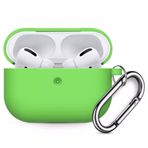 Coverzone Airpods 3 İle Uyumlu Kulaklık Koruyucu MDL02 Anahtarlıklı Silikon Kapak Kılıf Açık Yeşil