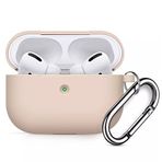 Coverzone Airpods 3 İle Uyumlu Kulaklık Koruyucu MDL02 Anahtarlıklı Silikon Kapak Kılıf Kum Pembe